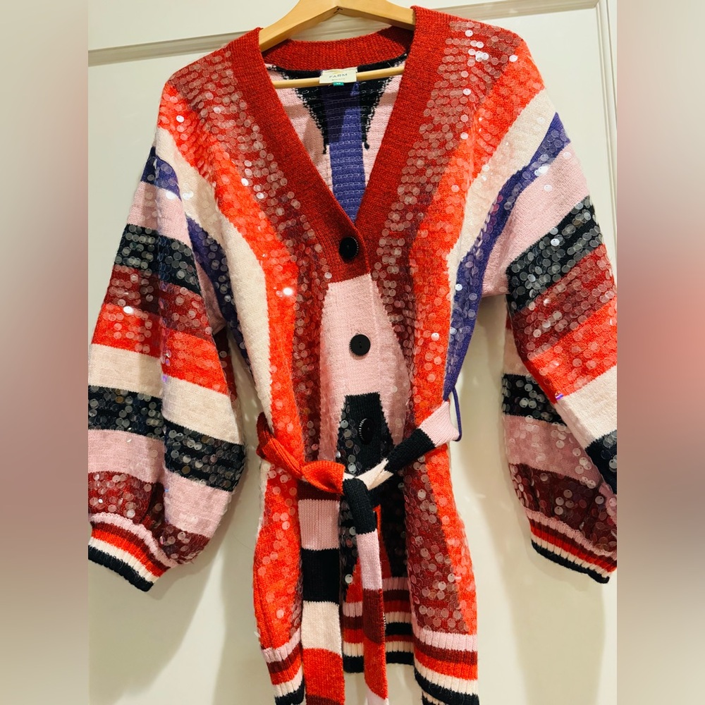 Farm Rio Colorful Sequin Cardigan - Picture 3 of 6